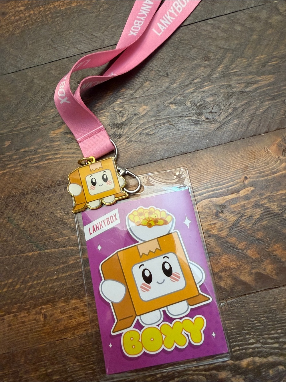 Lankybox Pink Boxy lanyard replacement collectible charm GUC Bonkers Toy Co.